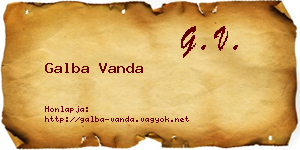Galba Vanda névjegykártya